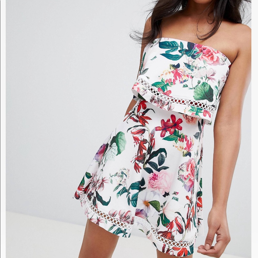 Floral Strapless Summer Dress